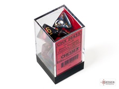 Gemini: Mini-Polyhedral Black-Red/ Gold 7 Die Set CHX 20633